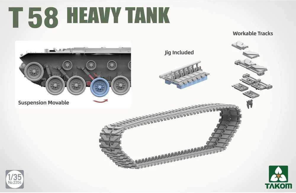 Takom T58 sunkusis tankas 1/35 plastikinis modelio rinkinys