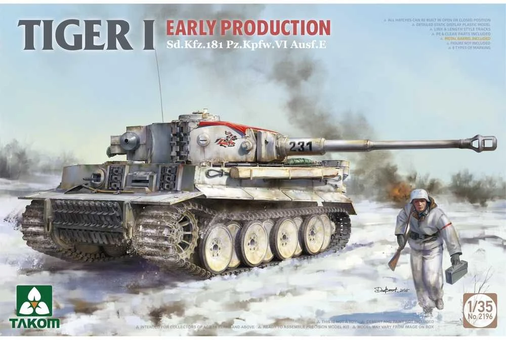 Takom Tiger I ankstyvos gamybos tanko modelis 1/35