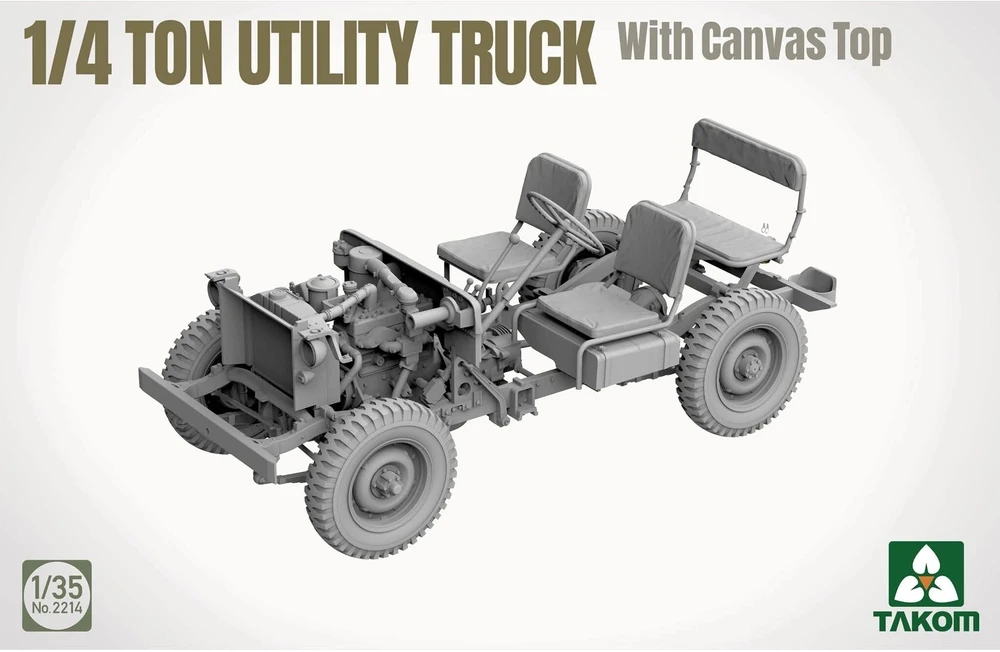 Takom Willys Jeep su brezentiniu stogu surenkamas modelis 1/35 2214