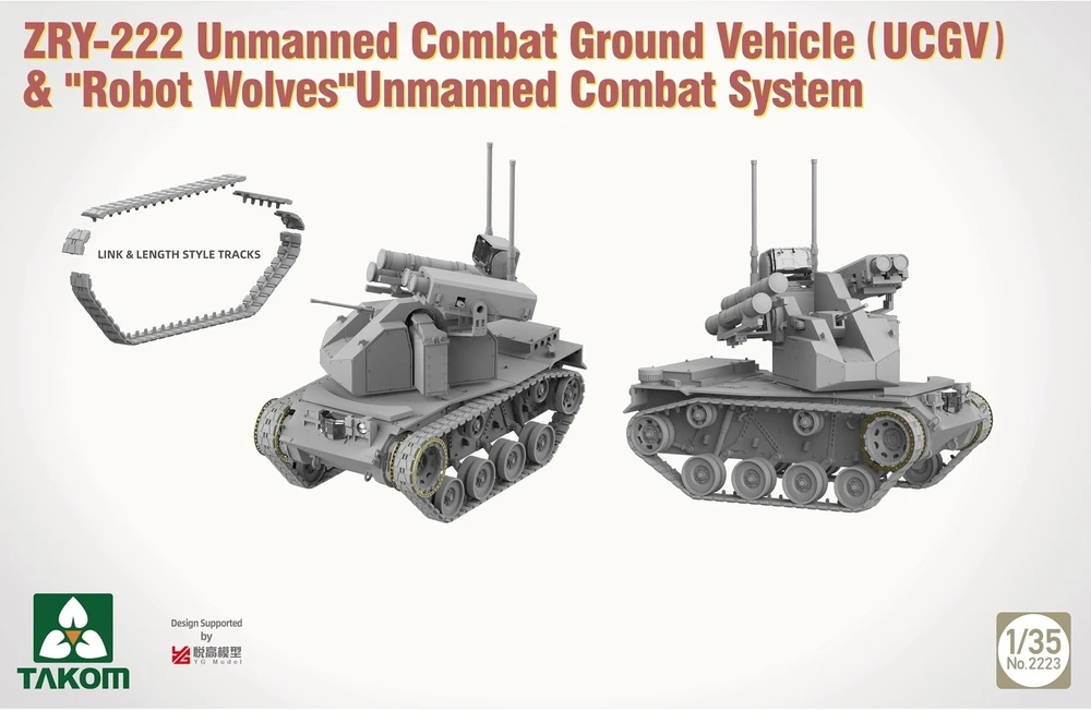 Takom ZRY-222 bepilotė kovos sausumos mašina su robotais vilkais 1/35