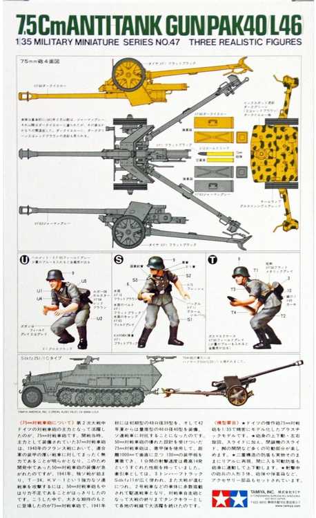 Plastikinės figūrėlės Tamiya 1:35 WWII German Pak, 7.5 cm