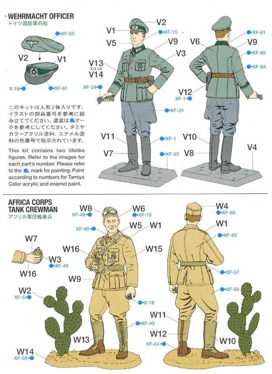 Tamiya 1/35 Vermachto karininkas ir Afrikos korpuso tankistas (2 fig.)