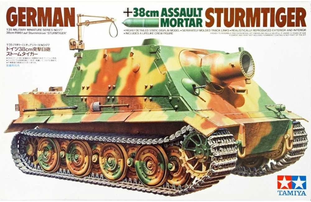 Tamiya 1/35 vokiečių Sturmtiger 38cm šturmo minosvaidis