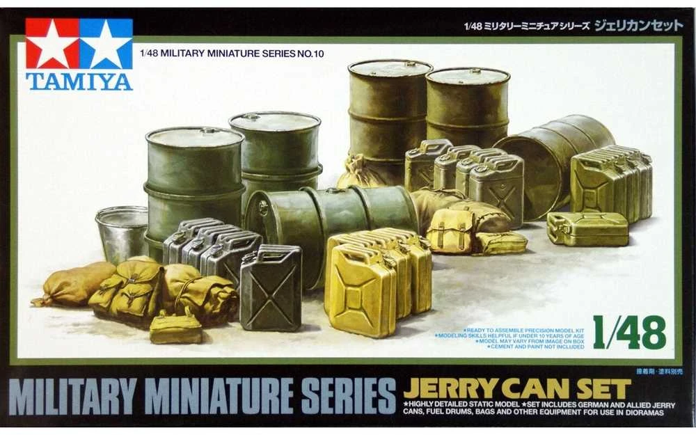Tamiya 1/48 kanistrų ir statinių rinkinys technikos modeliui