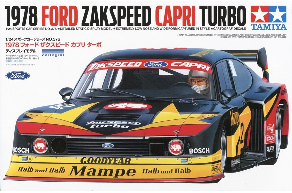 Tamiya 1978 Ford Zakspeed Capri Turbo plastikinis modelis 1/24, 10+ metų