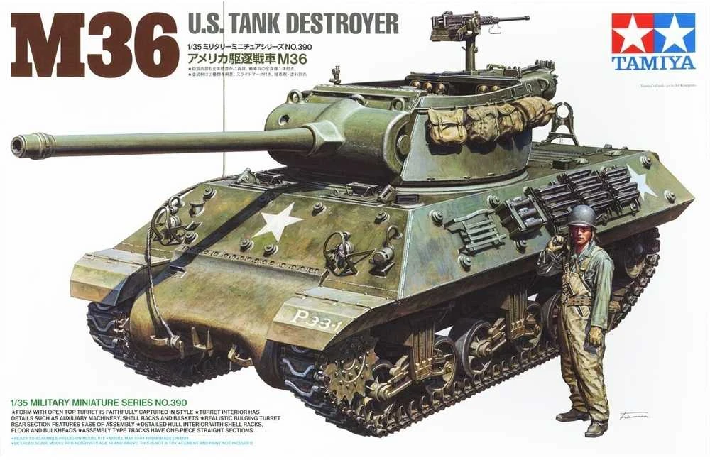 Tamiya amerikiečių tanko naikintojas M36, plastikinis 1/35
