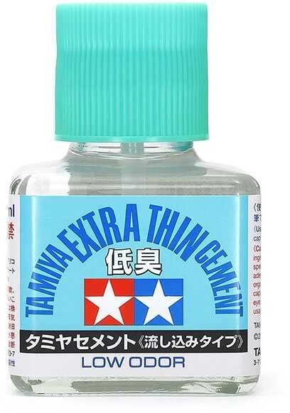 Tamiya Extra Thin Cement mažo kvapo klijai plastikui 40 ml