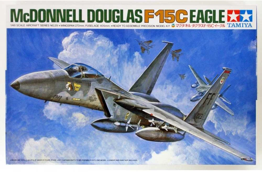 Tamiya F-15C Eagle naikintuvas, plastikinis modelis 1/48
