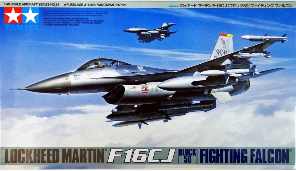 Tamiya F-16CJ Fighting Falcon 1/48 plastikinis naikintuvo modelis kolekcionieriams
