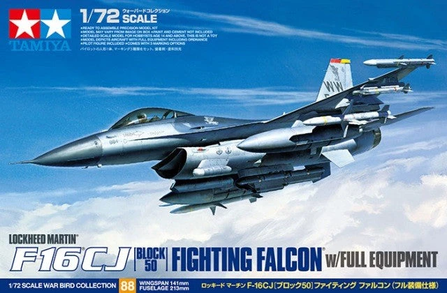 Tamiya F-16CJ Fighting Falcon naikintuvo plastikinis modelis 1/72