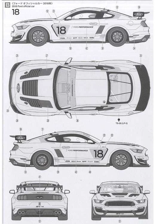 Tamiya Ford Mustang GT4 1/24 plastikinis surenkamas modelis
