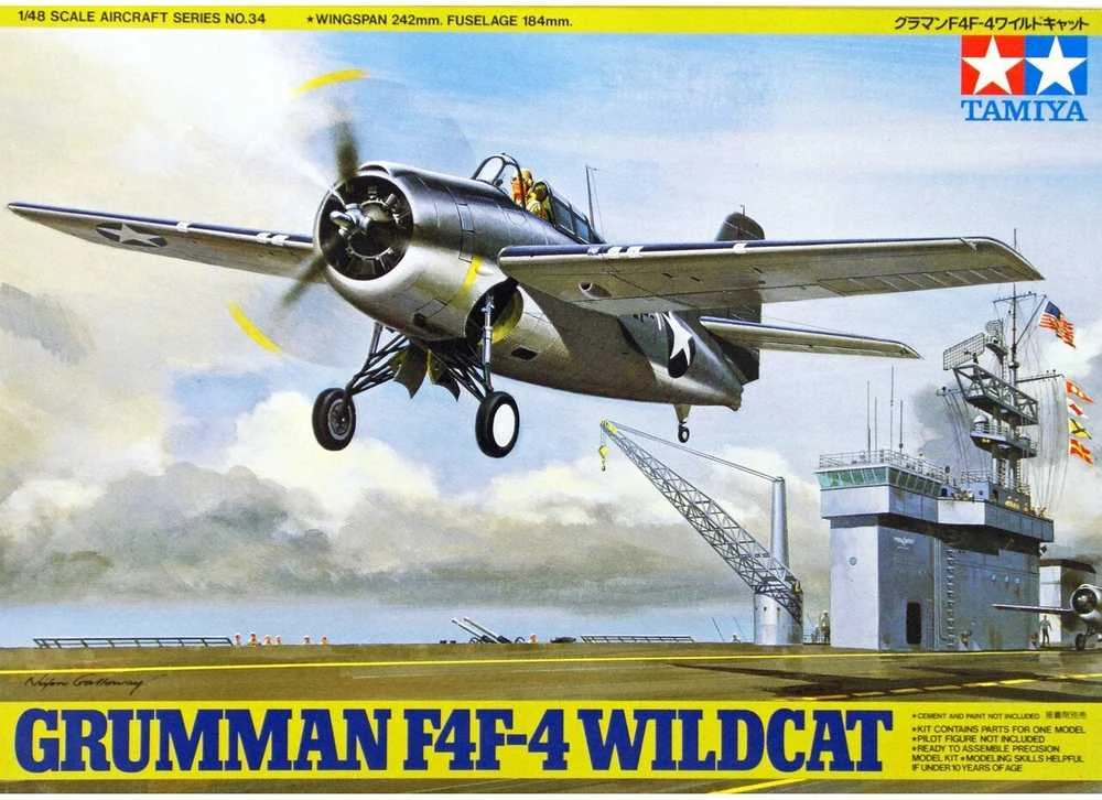 Tamiya Grumman F4F-4 Wildcat 1/48 plastikinis lėktuvo rinkinys