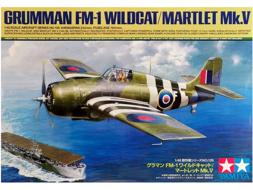 Tamiya Grumman FM-1 Wildcat/Martlet Mk.V 1/48 plastikinis surinkimo rinkinys