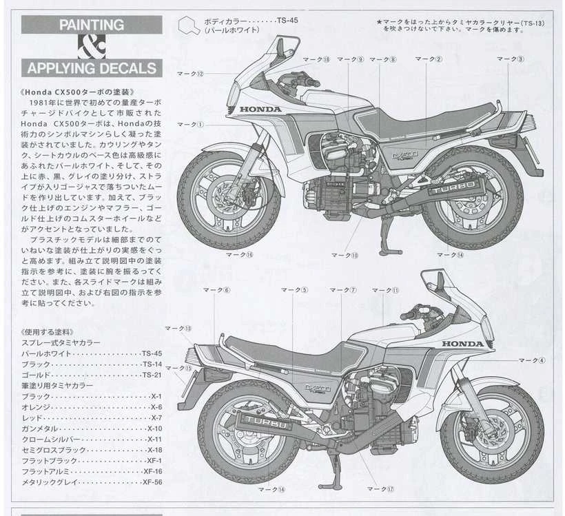 Tamiya Honda CX500 Turbo 1/12 motociklo plastikinis modelis