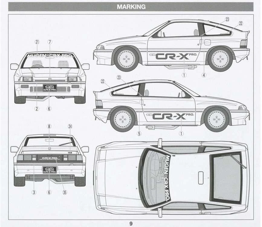 Tamiya Honda Mugen CR-X Pro 1/24 plastikinis surenkamas modelis 24045