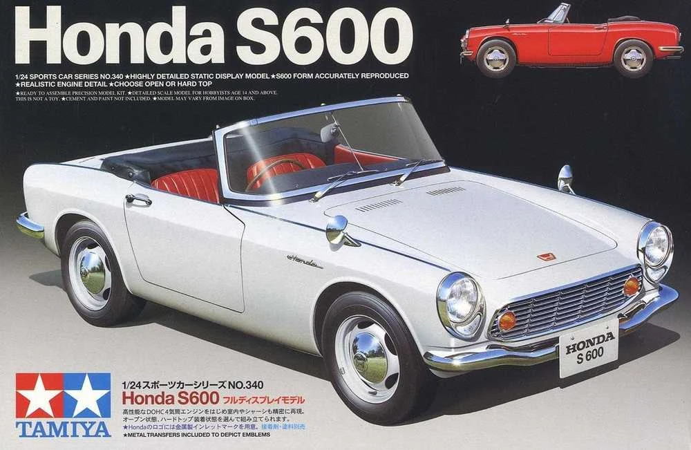 Tamiya Honda S600 1/24 plastikinis surenkamas automobilio modelis