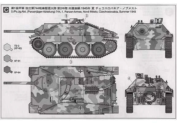 Tamiya Jagdpanzer 38(t) Hetzer vidutinė versija 1/48 tanko rinkinys