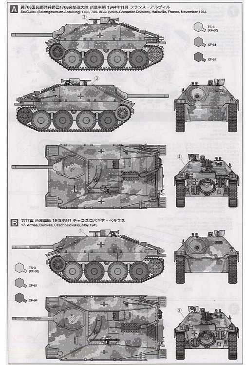 Tamiya Jagdpanzer 38(t) Hetzer vidutinė versija 1/48 tanko rinkinys