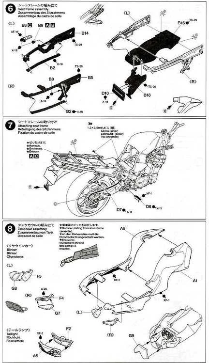Tamiya Kawasaki ZZR1400 1/12 surenkamas plastikinis motociklo modelis