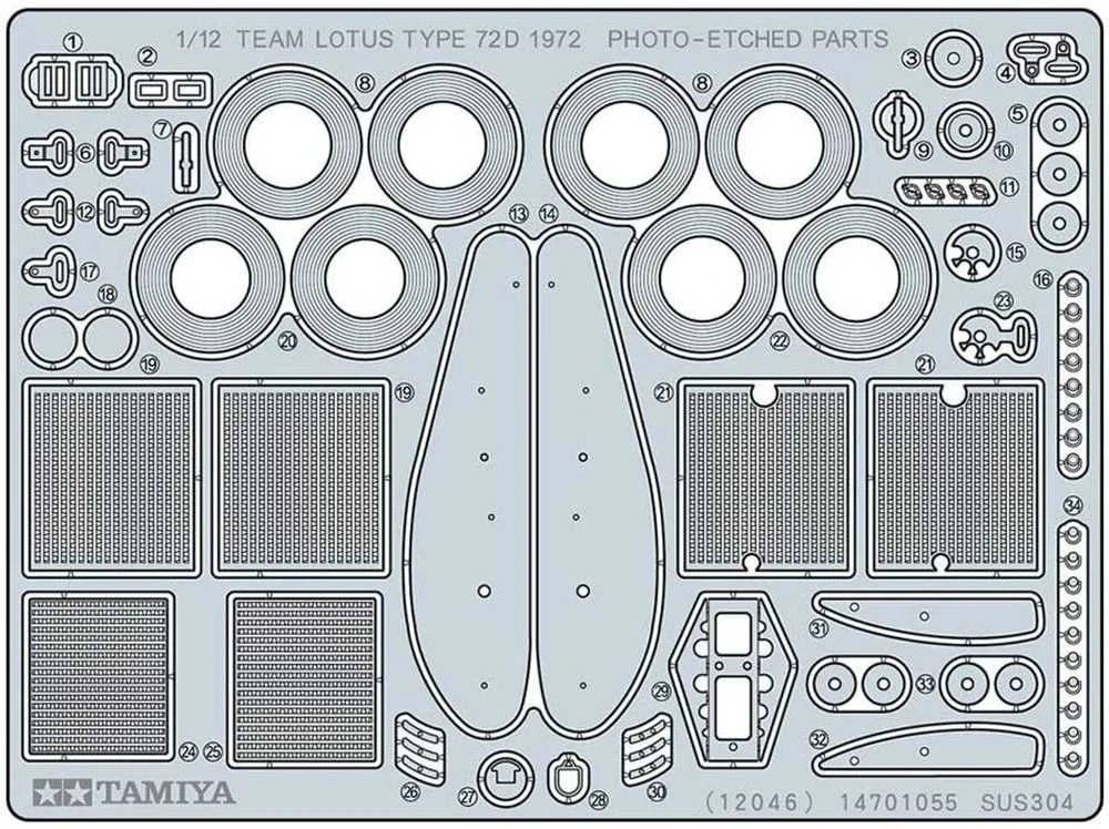 Tamiya Lotus 72D 1972 F1 plastikinis surenkamas modelis 1/12