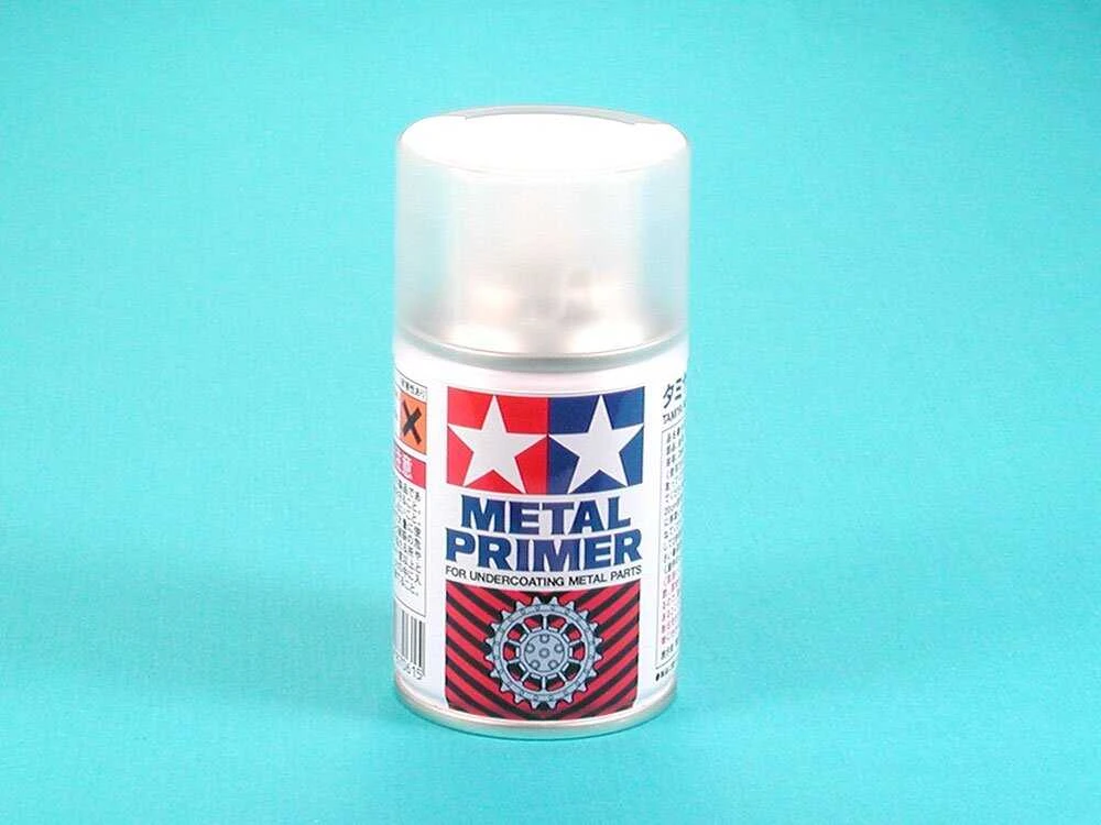 Tamiya Metal Primer – skaidrus purškiamas gruntas metalui, 100 ml (87061)