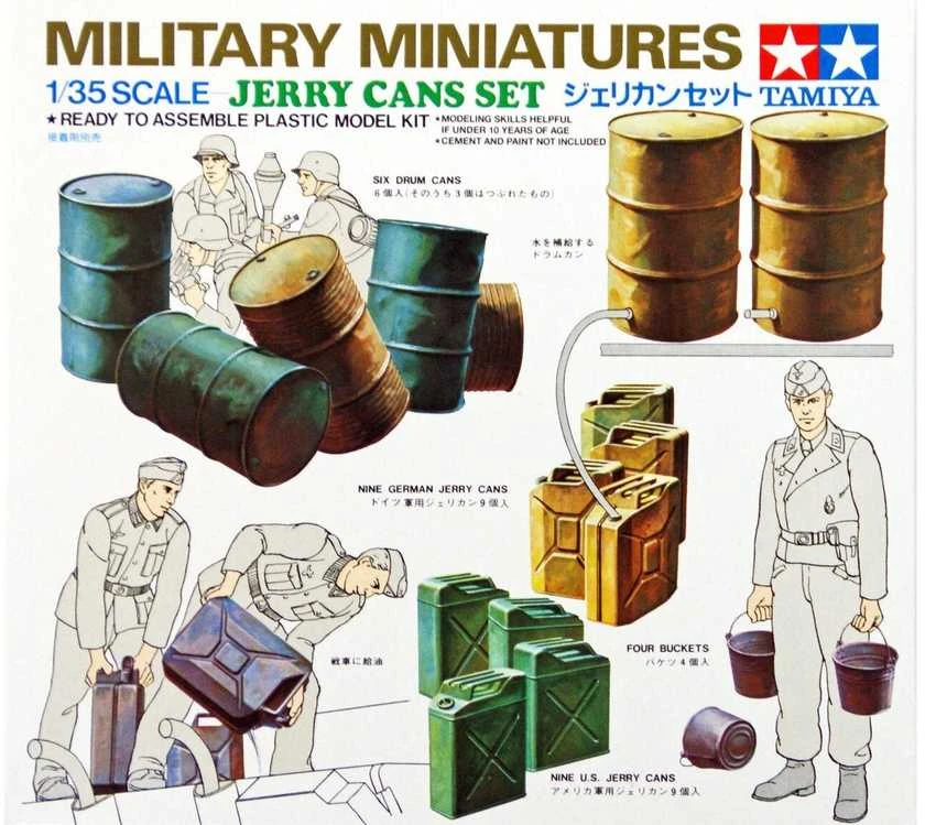 Tamiya Military Miniatures 1/35 Jerry Can kanistrų rinkinys 35026