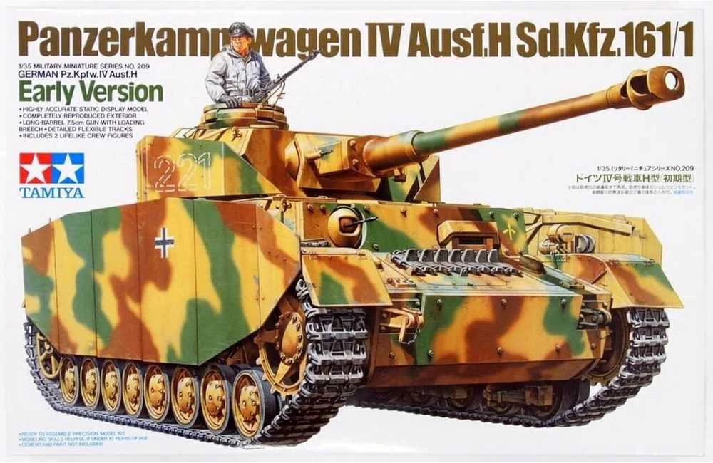 Tamiya Plastikinis tanko modelis - pz Kpfw IV Ausf. H Early Ver., Color