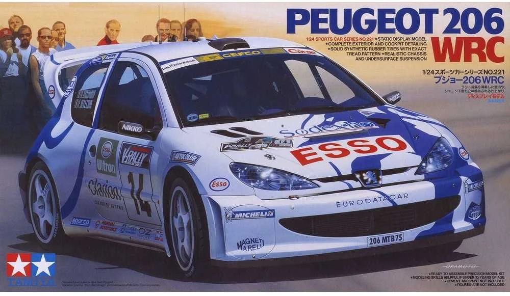 Tamiya Peugeot 206 WRC 1/24 plastikinis surenkamas modelis