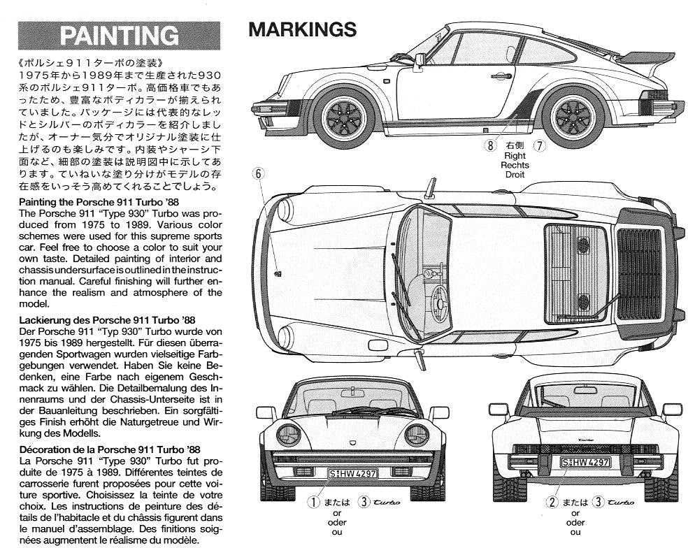 Tamiya Porsche 911 Turbo 1988 1/24 plastikinis surenkamas modelis