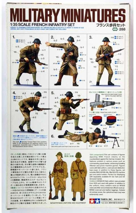 Tamiya prancūzų pėstininkų figūros 1/35 plastikinis rinkinys