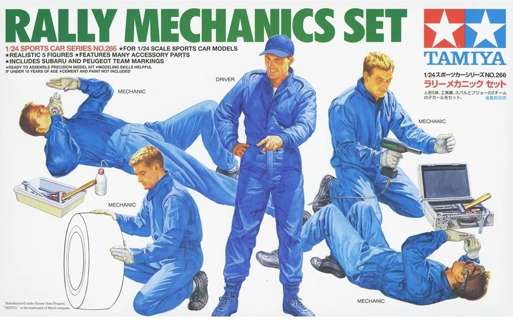 Tamiya Ralio mechanikų figūrėlių rinkinys 1/24, plastikinis modelis