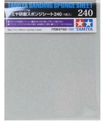 Tamiya šlifavimo kempinės lapas 240 grūdėtumas 114x140 mm