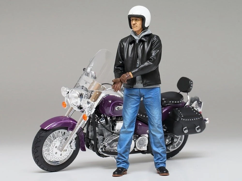 Tamiya Street Rider 1/12 plastikinis motociklininko modelis kolekcionieriams