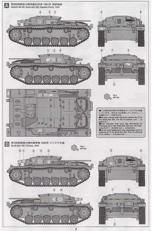 Tamiya Sturmgeschütz III Ausf.B 1/48 plastikinis tanko rinkinys