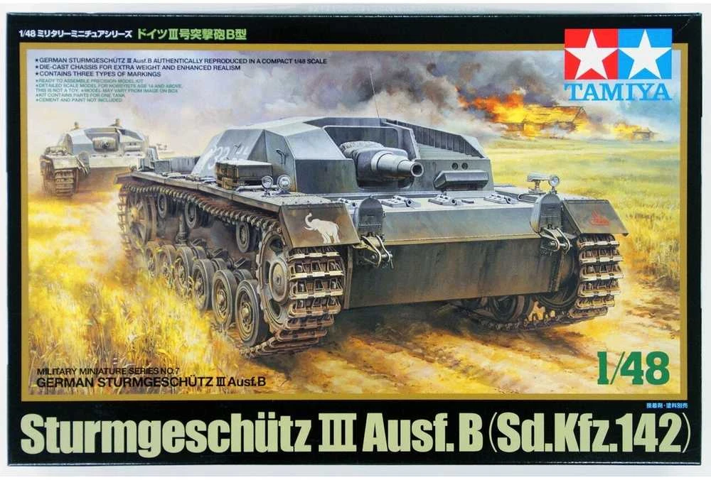 Tamiya Sturmgeschütz III Ausf.B 1/48 plastikinis tanko rinkinys