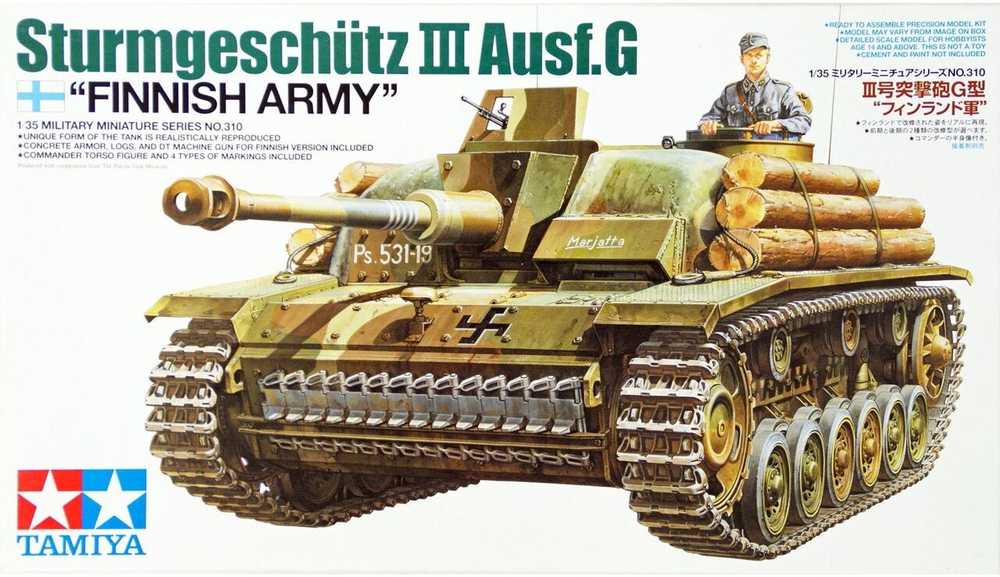 Tamiya Sturmgeschütz III Ausf.G Suomijos armija 1/35 tanko rinkinys