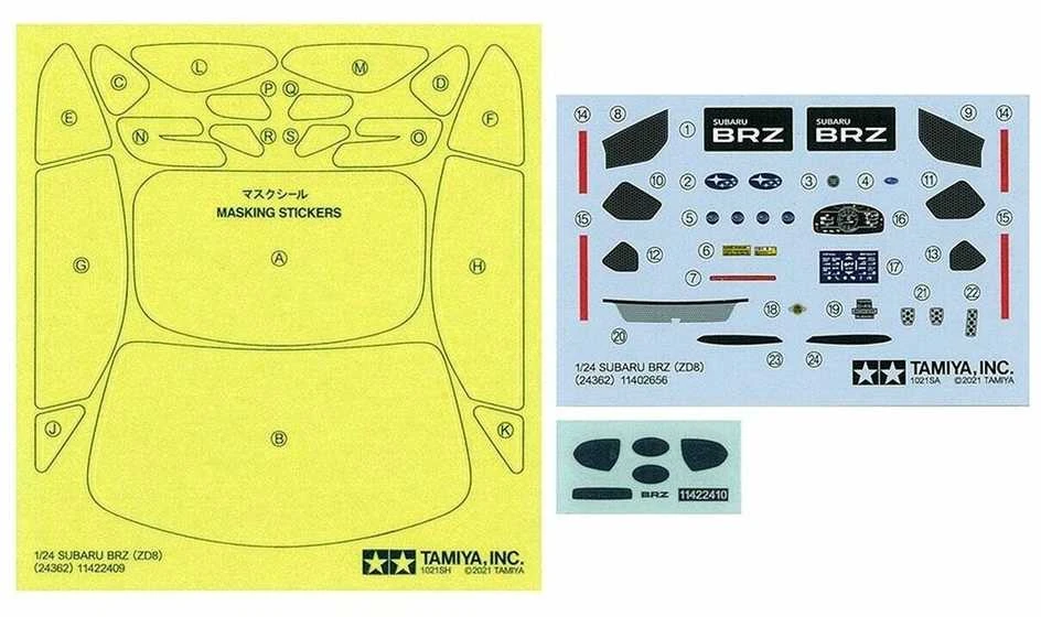 Tamiya Subaru BRZ (ZD8) 1/24 surenkamas plastikinis modelis, 24362