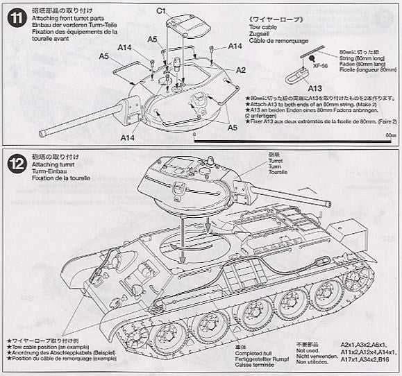 Tamiya T-34/76 1941 tankas, plastikinis modelis 1/48