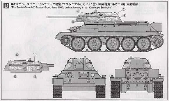 Tamiya T-34/76 1941 tankas, plastikinis modelis 1/48