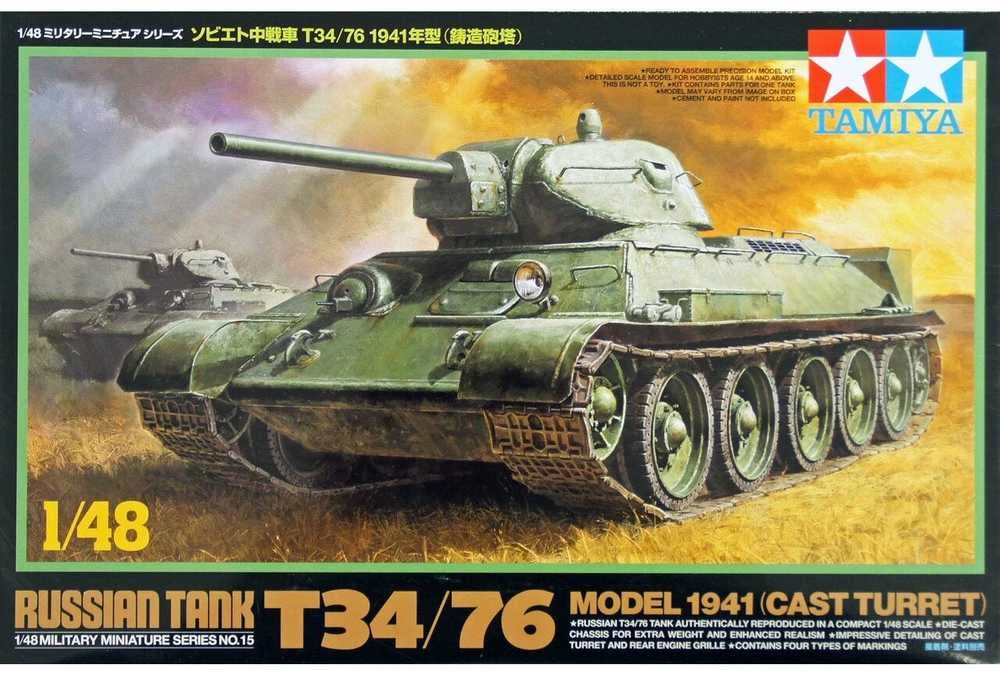 Tamiya T-34/76 1941 tankas, plastikinis modelis 1/48