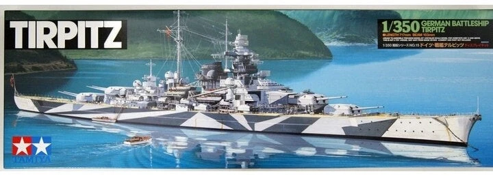 Tamiya Tirpitz vokiečių mūšio laivas – plastikinis modelis 1/350