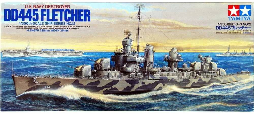 Tamiya USS Fletcher DD-445 eskadrinis minininkas 1/350