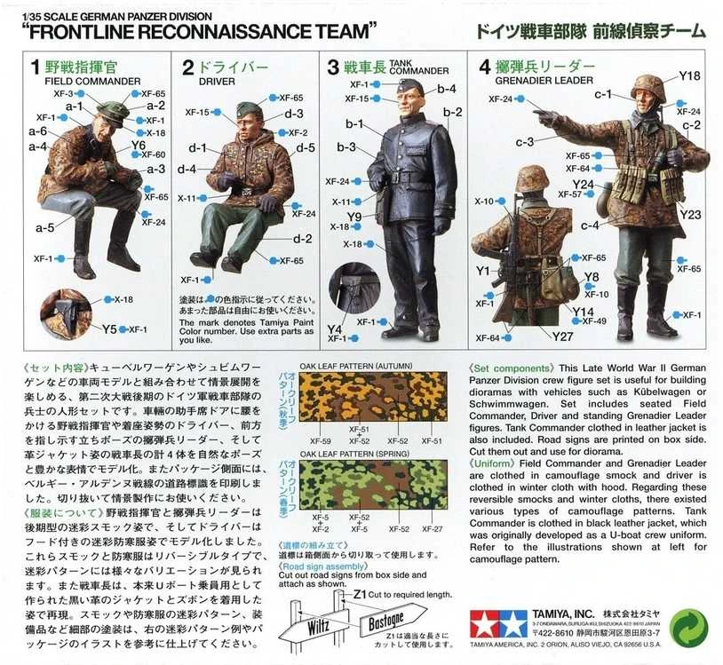 Tamiya – Vokietijos tankininkų divizijos priekinės linijos žvalgybos komanda, 1/35, 35253