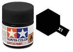 Tamiya X-1 Juodas akriliniai dažai 10 ml (blizgi juoda)