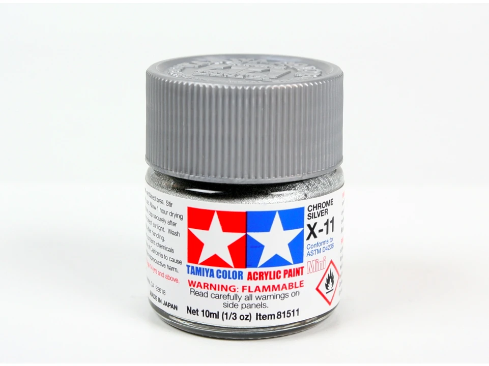 Tamiya X-11 Chromo sidabras akriliniai dažai 10 ml