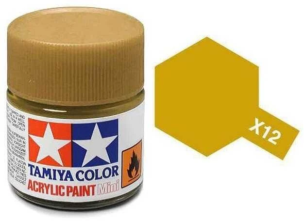Tamiya X-12 Gold Leaf akriliniai dažai modeliams, 10 ml