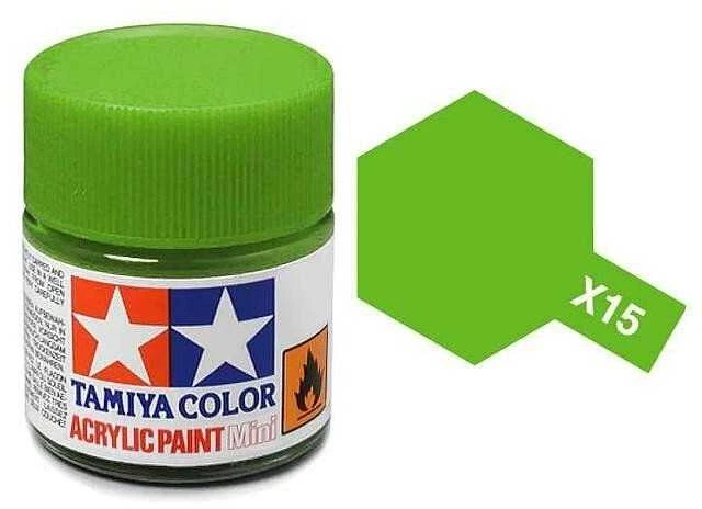 Tamiya X-15 akriliniai dažai – šviesiai žalia, 10 ml