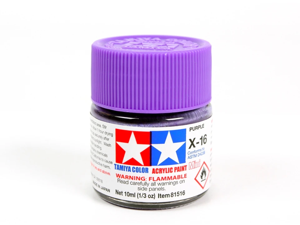 Tamiya X-16 Violetiniai blizgūs akriliniai dažai 10 ml