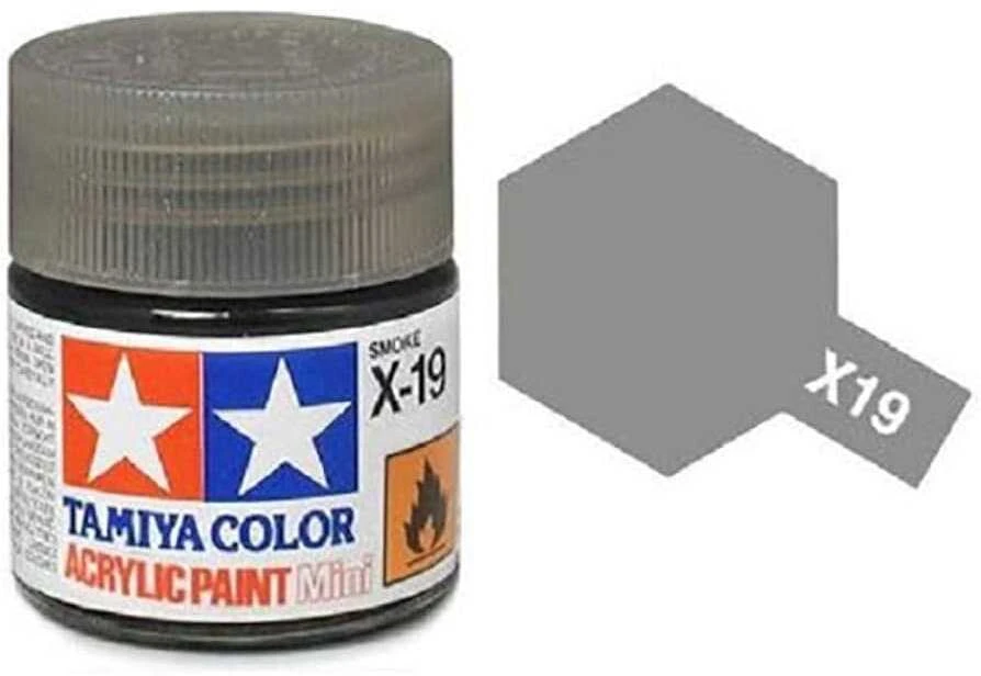 Tamiya X-19 Smoke akriliniai dažai 10 ml – dūmo atspalvis