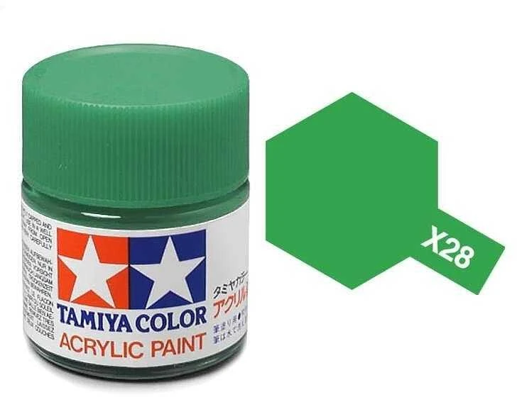 Tamiya X-28 Park Žalias blizgūs akrilo dažai, 10 ml
